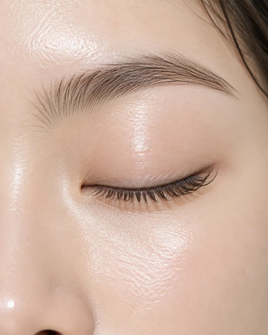 Pestañas con lifting natural y cejas perfiladas